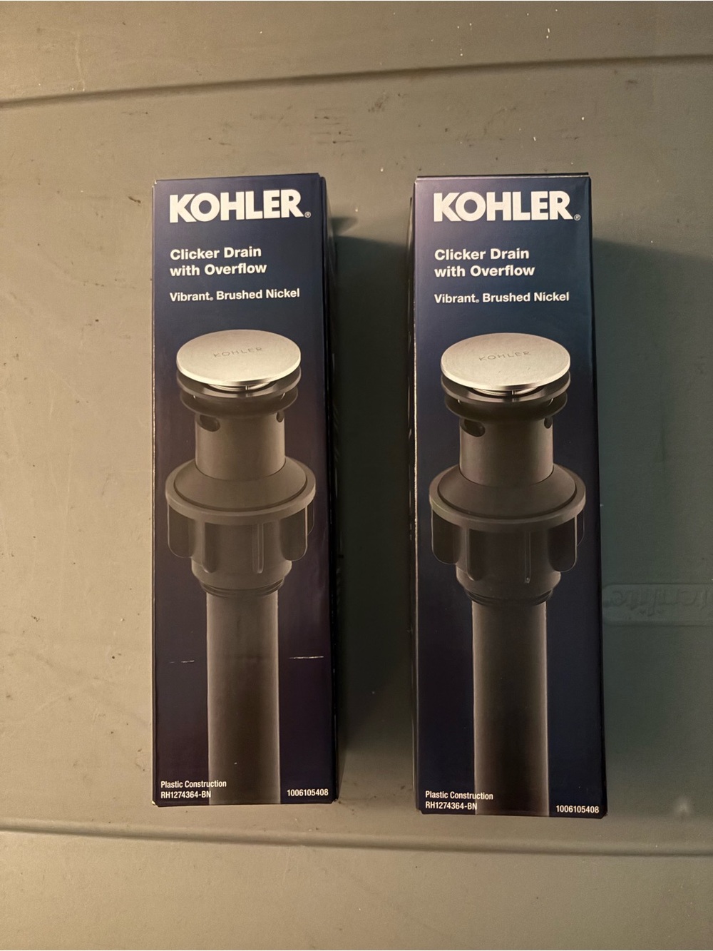 Kohler Vibrant Brushed Nickel Bathroom Sink pop up drains brand new